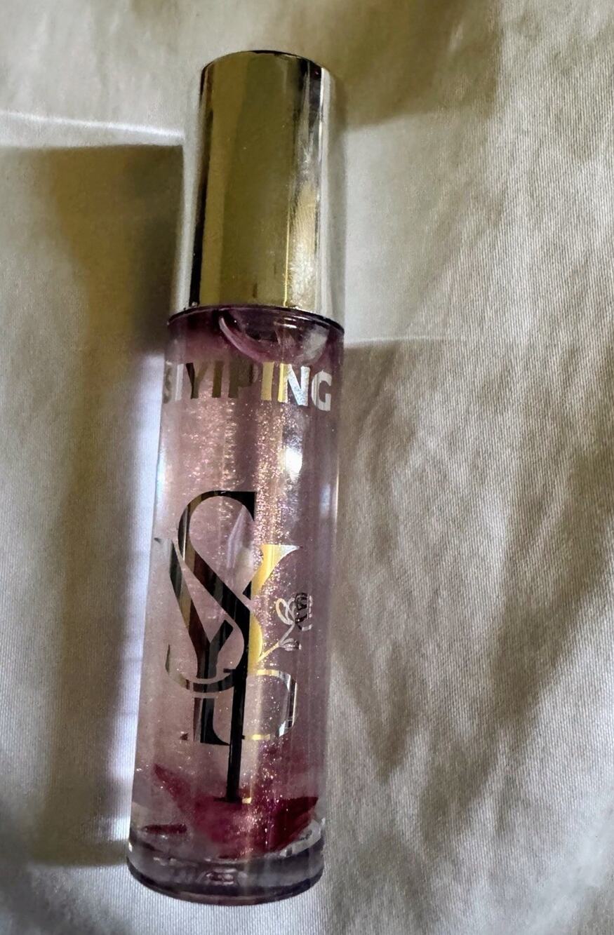SYIPING Flower Lip Oil Clear Shimmer Gloss Rose Petals Moisturizing NEW